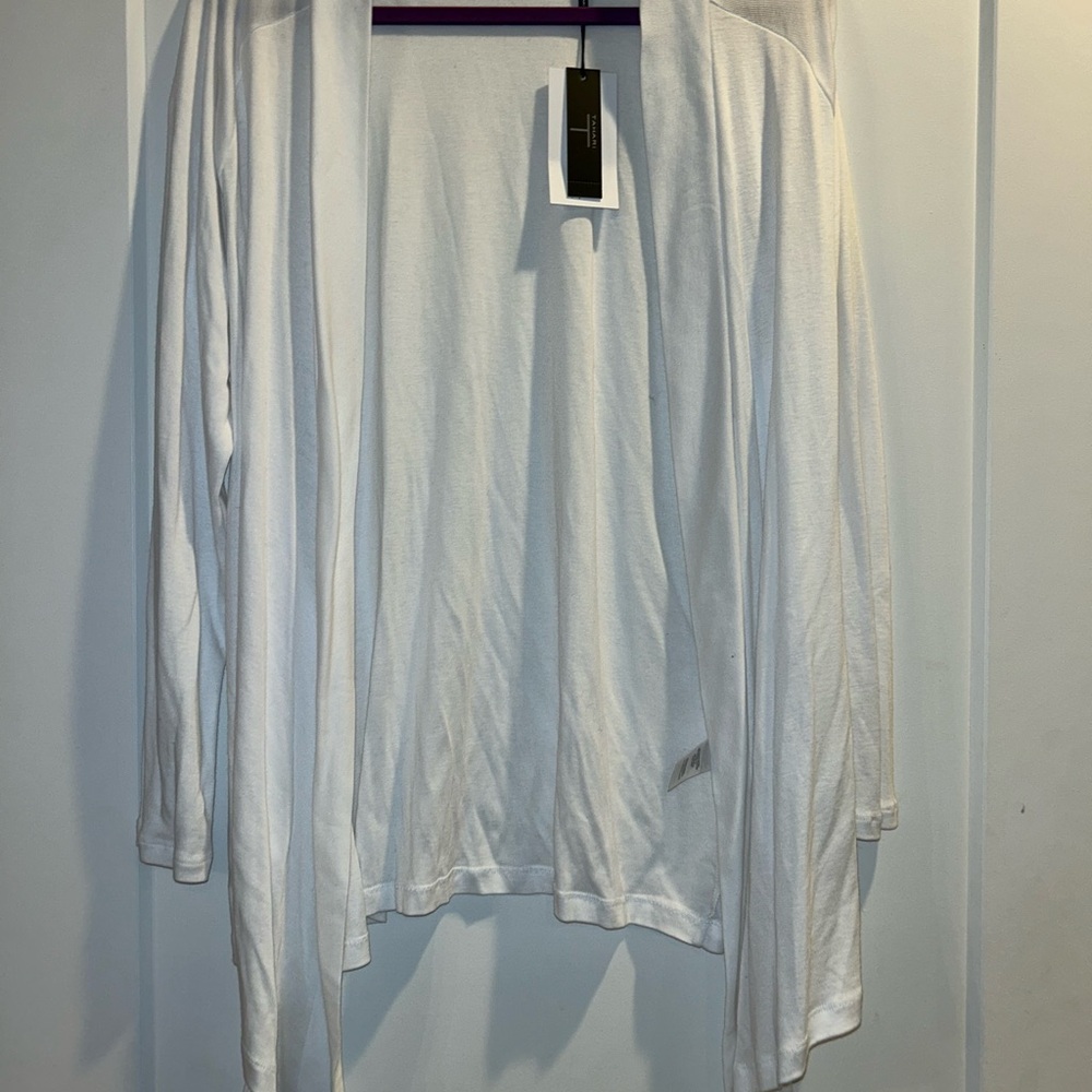 T Tahari Ivory Open Front Cardigan